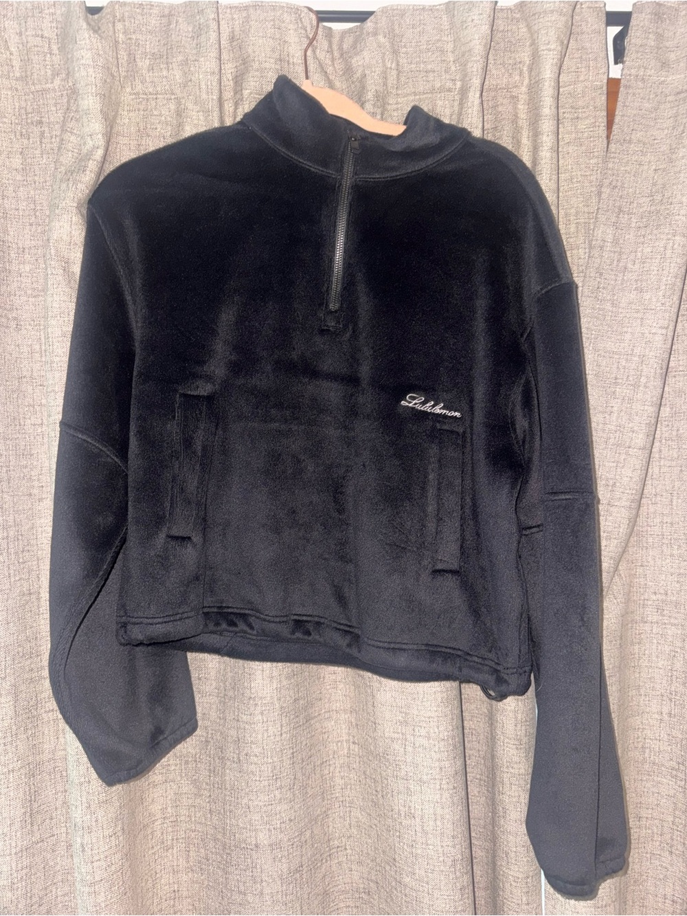 lululemon athletica Black Quarter-Zip Fleece Pullover